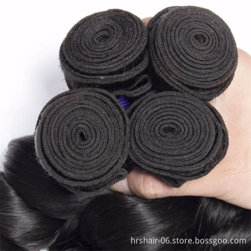 Wholesale Brazilian Human Hair Cuticle Aligned Virgin Hair Vendor Loose Wave 3 Bundles with Closure